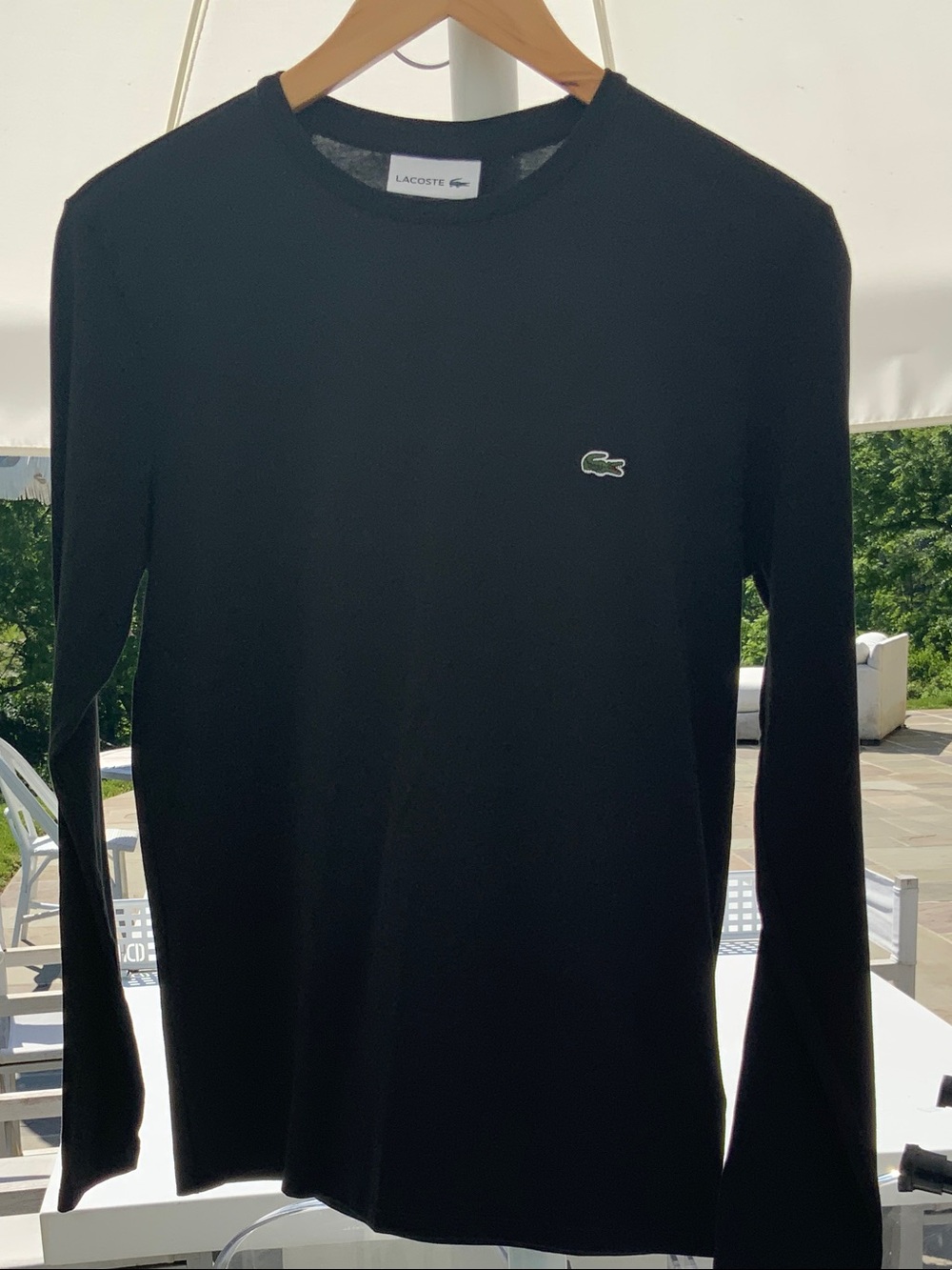 Lacoste Men’s Black Long-Sleeve Crewneck Shirt